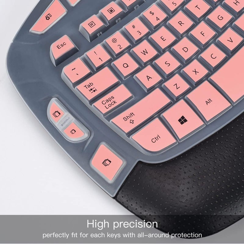 imComor Keyboard Cover for Logitech K350 MK550 MK570 Wireless Wave Keyboard Cover Skin Protector, Logitech K350 MK550 MK570 Accessories, Pink - Image 2